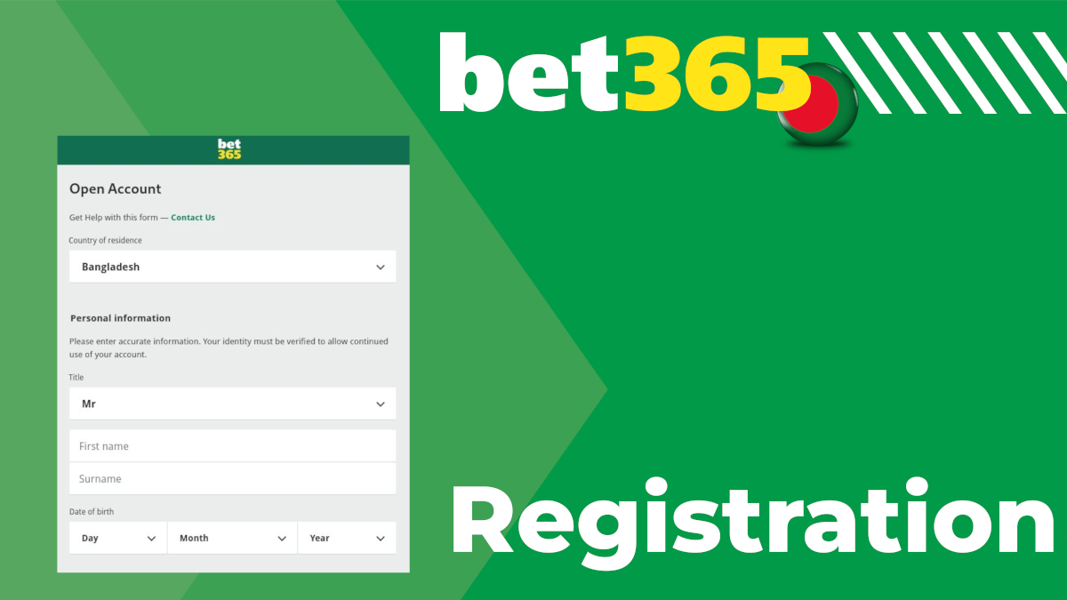 Bet365 BD registration form